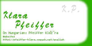 klara pfeiffer business card